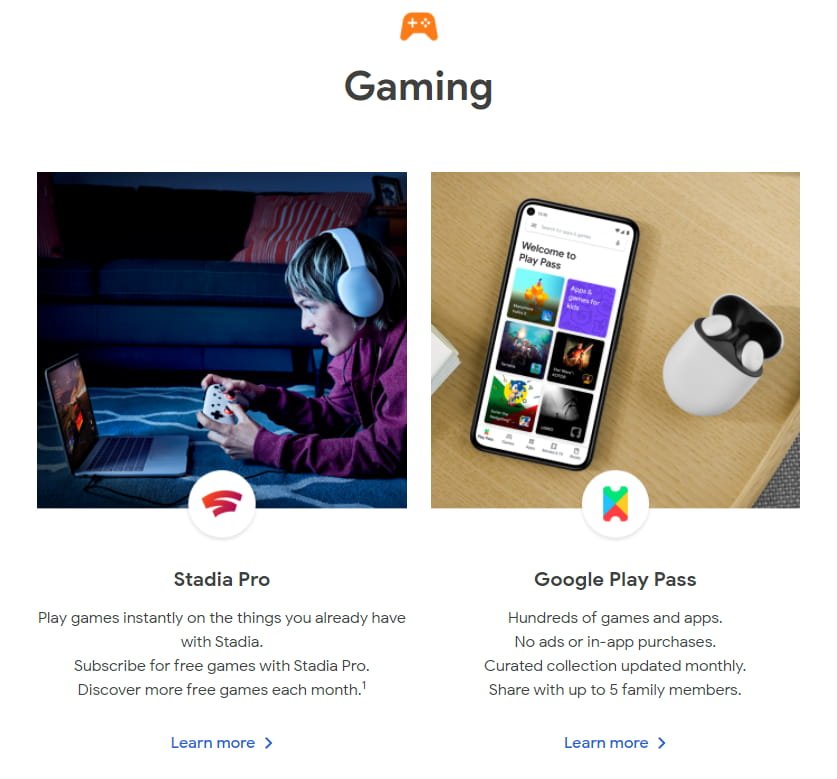 Gaming - Google Store: subscriptions